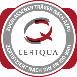 Certqua seal: approved provider under AZAV, certified to DIN EN ISO 9001